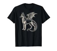 German Shepherd Dressed as a Dragon Funny Dog Costume Value Graphic T-Shirt, Men, Black, S