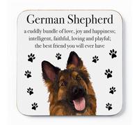 German Shepherd Drinks Coaster - German Shepherd Gift For Men, Women - Birthday Gift For Dog Lovers - Fun Present For Friends, Colleagues, Family - Small Gift Idea - Drinks Coaster - Iconic