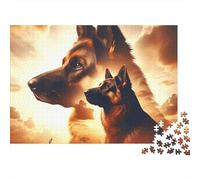 German Shepherd Duo 1000 Piece Puzzles Beautiful View German Shepherds Wall Decoration Educational Game for Men And Women Challenging Jigsaw Jigsaw Puzzles for Adults 38x26cm/1000pcs