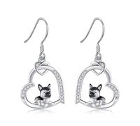 German Shepherd Earrings S925 Sterling Silver Dangle Drop Dog Earrings German Shepherd Jewelry Gifts for Women German Shepherd Lovers