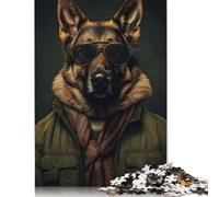 German Shepherd Elegance Puzzle for Adults And Teenagers 500 Pieces Wood Puzzle Jigsaws Educational Puzzle 500pcs (52x38cm)