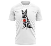 German Shepherd England T Shirt for Men - St Georges Cross Design - English Pride Tee - Patriotic Mens Top - British Heritage Gift, XL, White