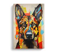 German Shepherd Expressionism Canvas Wall Art Print 30x20 Inch
