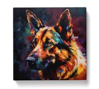 German Shepherd Expressionism No.2 Canvas Print | Gallery Wrapped 30mm Frame Wall Art | 20x20 inches | Ready to Hang | Eclectic Picture | Living Room Bedroom Lounge Office