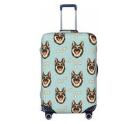 German Shepherd Face Print Travel Luggage Covers, Washable Suitcase Covers Protector for Luggage 18-32 Inch High Elasticity, Black, Large