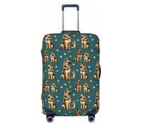 German Shepherd Family Print Travel Luggage Covers, Washable Suitcase Covers Protector for Luggage 18-32 Inch High Elasticity, Black, X-Large