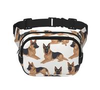 German Shepherd Fanny Pack For Women Waterproof Adjustable Belt Bags Waist Pack Fashion Casual Crossbody Bags Bum Bag For Running Workout Hiking Traveling, Black, One Size