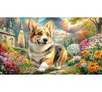 German-Shepherd-Fantasy-Landscape Recycled Paper Puzzle Game 1000 Piece Educational Game Challenge Fun Present & Activity for Home Great Gift Idea for Women, Gifts for Men 38x52/1000pcs