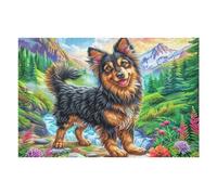 German Shepherd Floral 1000 Piece Pack DIY Jigsaw Puzzle Collectors Cognitive Development Educational Decorative Puzzle Gifts for Adults Rigid Cardboard 1000 PCS