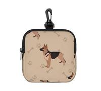 German Shepherd Foot Prints, Square Zipper Storage Bag, Neoprene Coin Purse, Small Wallets, Change Pouch, Change Purse