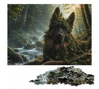 German Shepherd Forest Spirit Jigsaw Puzzle for Adults | Clear image details: an activity that can be paused and resumed at your own pace.