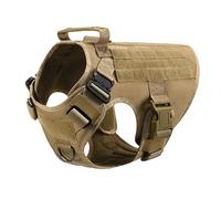 German Shepherd French Bulldog Hunting Camping Training Harness Military Tactical Nylon Dog Harness Adjustable Dog Harness For Medium To Large Dogs,Brown,S