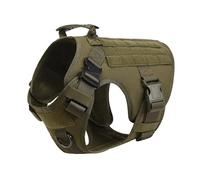 German Shepherd French Bulldog Hunting Camping Training Harness Military Tactical Nylon Dog Harness Adjustable Dog Harness For Medium To Large Dogs,Green,M