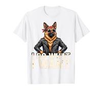 German Shepherd Funny Value Graphic T-Shirt, Men, White, S