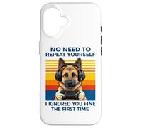 German Shepherd Gamer Ignored You Fine The First Time Retro Case for iPhone 16