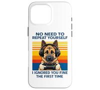 German Shepherd Gamer Ignored You Fine The First Time Retro Case for iPhone 16 Pro Max