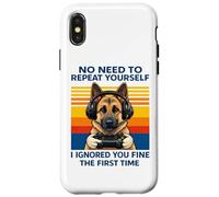 German Shepherd Gamer Ignored You Fine The First Time Retro Case for iPhone X/XS