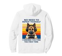 German Shepherd Gamer Ignored You Fine The First Time Retro Pullover Hoodie