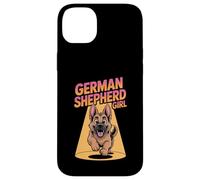 German Shepherd Girl Cute Cartoon Dog Owners Womens Alsatian Case for iPhone 14 Plus