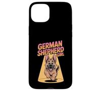 German Shepherd Girl Cute Cartoon Dog Owners Womens Alsatian Case for iPhone 15 Plus