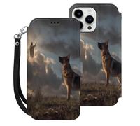 German Shepherd God Phone Case Compatible for iPhone 15 Pro Max Wallet Cases Protective Cover for Women Men