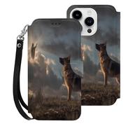 German Shepherd God Phone Case Compatible for iPhone 15 Pro Wallet Cases Protective Cover for Women Men