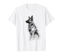 German Shepherd Graphic Drawing Art Animal German Shepherd T-Shirt