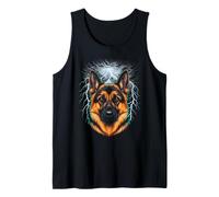 German Shepherd Graphic - German Shepherd Electric Storm Tank Top