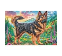 German Shepherd Grassland 1000 Piece Pack DIY Jigsaw Puzzle Collectors Cognitive Development Educational Decorative Puzzle Gifts for Adults Recycled Cardboard 1000 PCS
