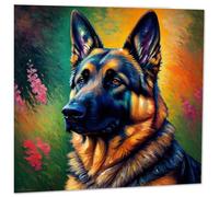German Shepherd Greeting Card - Dog Illustration Card 145mm x 145mm
