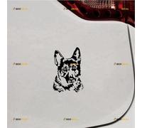 German Shepherd Head Dog Sticker Decal Vinyl K9 Police - Black 15.2cm - for Car Boat Laptop Cup No Background Die-Cut 0219a5
