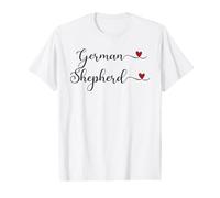 German Shepherd Heart Cute Handwritten Typography Gift Value Graphic T-Shirt