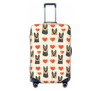 German Shepherd Heart Print Travel Luggage Covers, Washable Suitcase Covers Protector for Luggage 18-32 Inch High Elasticity, Black, M
