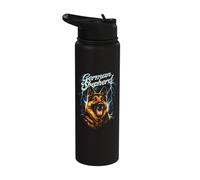 German Shepherd Heavy Metal Dog Rock N Roll Punk Music Stainless Steel Insulated Water Bottle