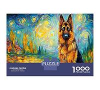 German Shepherd Heavyweight Paper Standing GSD Starry View Jigsaw Puzzle Giftable Birthday Gift 38x26cm/1000pcs