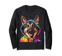 German Shepherd Hoodie GSD Dog Funny Animal Print Graphic Long Sleeve T-Shirt