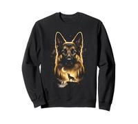 German Shepherd Howling at the Moon Fantasy Art Forest Sweatshirt