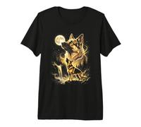 German Shepherd Howling At The Moon Meme Premium T-Shirt