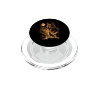 German Shepherd Howling To The Moon Forest Mountain PopSockets PopGrip for MagSafe