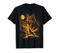 German Shepherd Howling to The Moon Forest Mountain T-Shirt