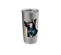 German Shepherd Howling to The Moon GSD Stainless Steel Insulated Tumbler
