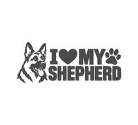 German Shepherd - I Love My Shepherd - Vinyl Decal Sticker for Cars, Trucks, Toolboxes, Laptops & Windows - Dark Grey