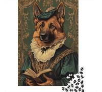 German Shepherd in Renaissance Attire Classic Dog Art 1000 Piece Puzzle, Pet Inspired Brain Game for Indoor Fun 52x38cm/1000pcs