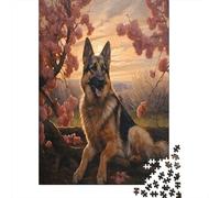 German Shepherd in Spring Jigsaw Puzzles for Adults Animal Puzzles 1000 Jigsaws Brain Challenge for Adults Gifts 38x26cm/1000pcs