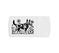'German Shepherd in Sunflower Field' Pill Box with Tablet Splitter (PI00033689)