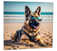 German Shepherd in Sunglasses Greeting Card 145mm x 145mm