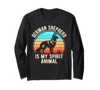 German Shepherd Is My Spirit Animal Retro Dog Lovers Long Sleeve T-Shirt