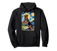 German Shepherd Japanese Van Gogh Dogs German Shepherd Pullover Hoodie