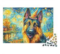 German Shepherd Jigsaw Puzzle 1000 Pieces Relaxing Entertainment Adults Teens Premium Box Poster 70x50cm/1000pcs