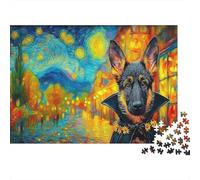 German Shepherd Jigsaw Puzzle The Loyal Servant's Dog 1000 Pieces Eco-friendly Paper for Adults Decompression Gift for Women Men 70x50cm/1000pcs